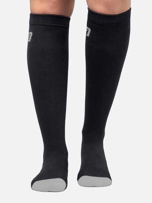 20-30 mmHg | Knee High Compression Sock | Black & Gray - TierOne Compression