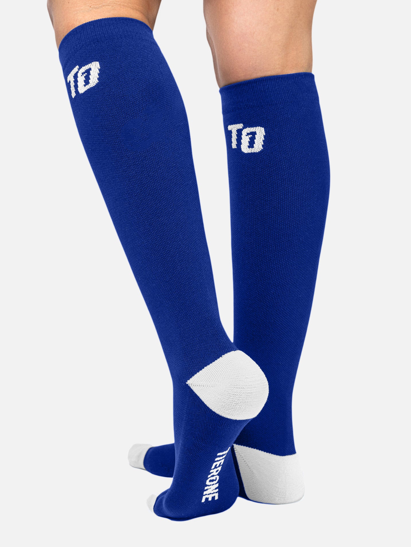20-30 mmHg | Knee High Compression Sock | Navy & White - TierOne Compression