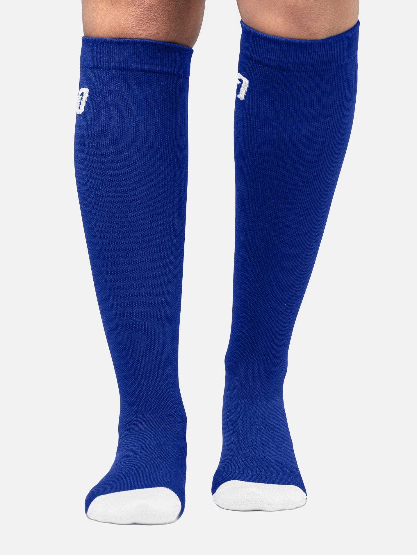 20-30 mmHg | Knee High Compression Sock | Navy & White - TierOne Compression